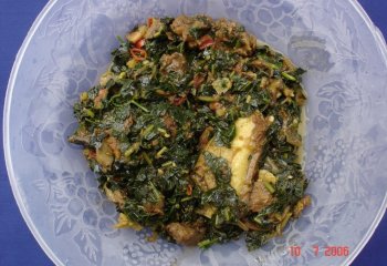 Bitter leaf with egusi (Ndonaesaka-ndole-egusi). ©Maundu, 2006 Bitter leaf with egusi (Ndonaesaka-ndole-egusi). ©Maundu, 2006