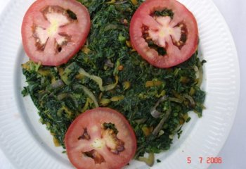 Fried Ethiopian mustard (Kanzira sukuma). © Maundu, 2006 Fried Ethiopian mustard (Kanzira sukuma). © Maundu, 2006