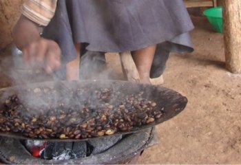 Child roasting Coffea arabica seeds in Kamashi, Ethiopia â’¸ Maundu, 2014 Child roasting Coffea arabica seeds in Kamashi, Ethiopia â’¸ Maundu, 2014